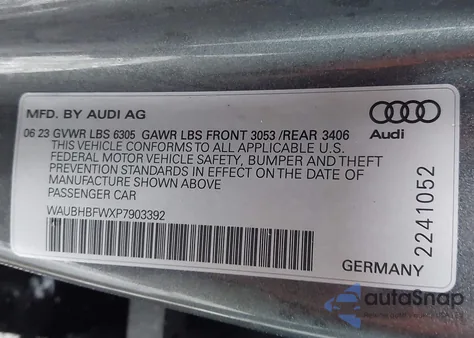 2023 Audi Rs E-Tron Gt Quattro z USA, uszkodzony, nr VIN WAUBHBFWXP7903392